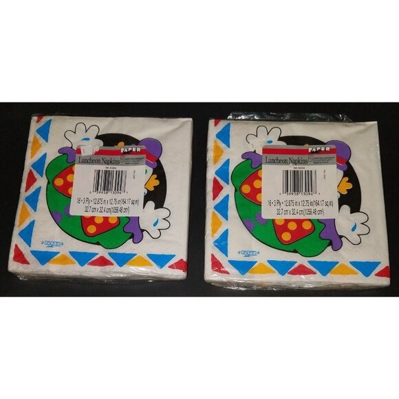NEW Clown Birthday Party Lot 2 Pkgs Napkins 1 Plastic Tablecloth Happy Creepy - Picture 4 of 8